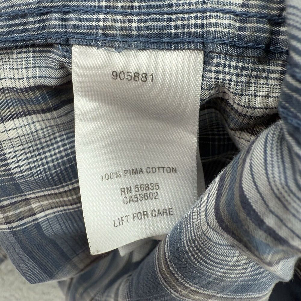 Cabelas Outfitter Shirt Mens 2XL Blue Plaid L/S Button Up Pima Cotton‎ READ - Picture 3 of 9
